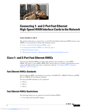 Cisco HWIC-1FE - WAN Interface Card Expansion Module Connection Manual
