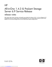 HP ProLiant Storage Server 6.9 Release Notes