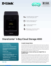 D-Link ShareCenter 4-Bay Cloud Storage 4000 Datasheet