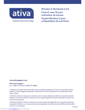 Ativa Wireless-G USB Network Adapter Quick Install Manual