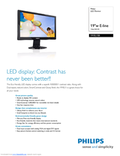 Philips 191EL1SB/27 Specifications