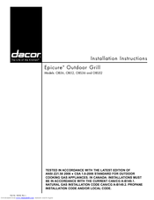 Dacor Epicure OB52 Installation Instructions Manual