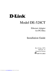 D-Link DE-528CT Installation Manual