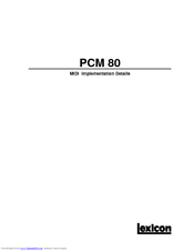 LEXICON PCM 80 Midi Implementation Manual