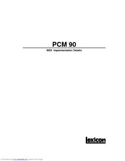 LEXICON PCM 90 Midi Implementation Manual