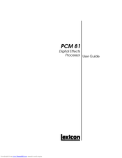 LEXICON PCM 81 - REV User Manual