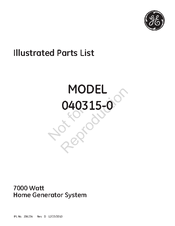 GE 040315-0 ILLUSTRATED Illustrated Parts List