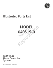 GE 040315-0 ILLUSTRATED Illustrated Parts List