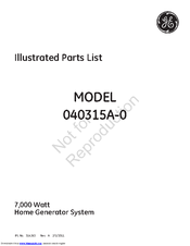 Ge 040315A-0 - ILLUSTRATED PARTS LIST REV A Illustrated Parts List