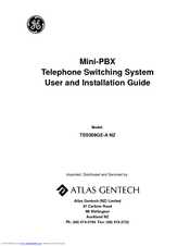 GE ATLAS GENTECH TSS308GE-A NZ User And Installation Manual