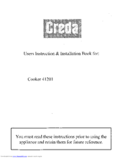 CREDA HB41201 Instruction And Installation Book