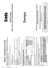 CREDA HB48164 Instruction And Installation Book