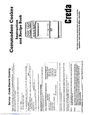 CREDA Commodore 49119 Instruction And Recipe Book