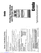 CREDA HB49130 Instruction And Recipe Book