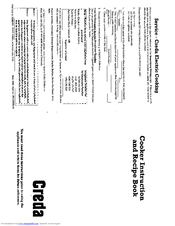 CREDA HB49145 Instruction And Recipe Book
