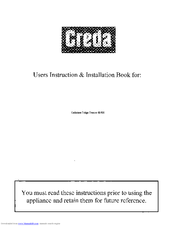 CREDA Coldstore 86401 Instruction And Installation Book