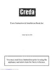CREDA HB86401 Instruction And Installation Book