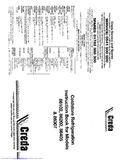 CREDA Coldstore 86202 Instruction Book