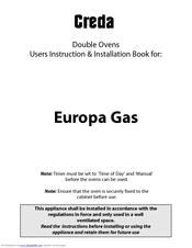 CREDA HBE230 Instruction And Installation Book