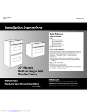 Whirlpool GBD277PDT Installation Instructions