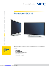 NEC PlasmaSync 50XC10 Technical Specifications
