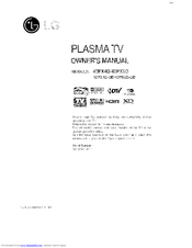 LG 42PX4D-UB Owner's Manual