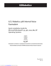 US ROBOTICS 56K INTERNAL VOICE FAXMODEM - QUICK  FOR WINDOWS REV 1.2 Quick Installation Manual