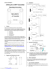 Eutech Instruments 2-WIRE PHORP TRANSMITTER Operating Instructions