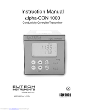 EUTECH INSTRUMENTS ALPHA CON 1000 CONDUCTIVITY CONTROLLERTRANSMITTER Instruction Manual