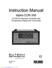 EUTECH INSTRUMENTS ALPHA CON 200 CONDUCTIVITY CONTROLLERTRANSMITTER Instruction Manual