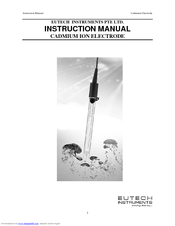 EUTECH INSTRUMENTS CADMIUM ION ELECTRODE Instruction Manual