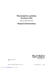 EUTECH INSTRUMENTS EcoScan 4 Manuel D'instructions