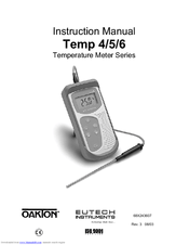 EUTECH INSTRUMENTS ECOSCAN TEMP 456 PORTABLE METER Instruction Manual