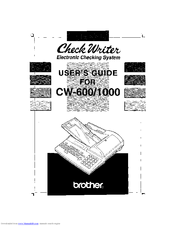 Brother CW-600 Owner's Manual