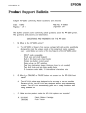 Epson AP-2250 Product Support Bulletin