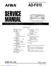 Aiwa AD-F810 Service Manual