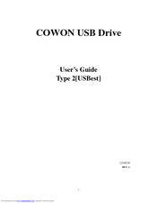 COWON HI-SPEED USB 2.0 FLASH DISK - TYPE 1 User Manual