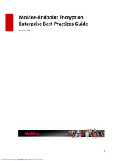 MCAFEE ENDPOINT ENCRYPTION ENTERPRISE - BEST PRACTICES GUIDE Manual