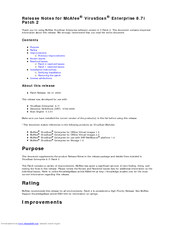 MCAFEE VIRUSSCAN ENTERPRISE 8.7I PATCH 2 - S 31-08-2009 Release Note