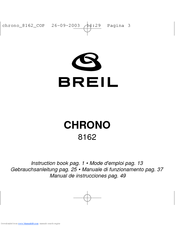 Breil Chrono 8162 Instruction Book