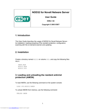 ESET NOD32 ANTIVIRUS - FOR NOVELL NETWARE SERVER User Manual
