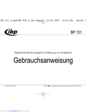 IBP BP 131 Manual