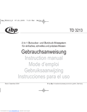 IBP TD 3213 Instruction Manual