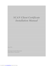SUZUKI SCAN CLIENT CERTIFICATE - Installation Manual