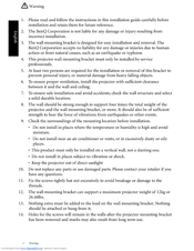 Benq 0.3 Wall Mount-WM03G2 User Manual