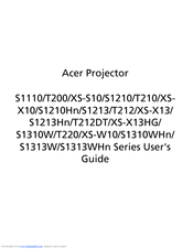 Acer XS-X13HG User Manual