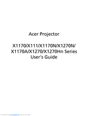 Acer X1170 series User Manual
