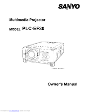 Sanyo EF30NL - SXGA LCD Projector Owner's Manual