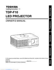 Toshiba TDP-F10 Owner's Manual