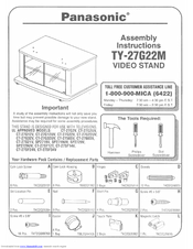 Panasonic TY27G22M - TV STAND Assembly Instructions